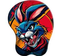 3D Alfombrilla Ratón con Cojín de Muñeca Reposamuñeca Ergonómico Lapin en colère Alfombrilla Base de Goma Antideslizante Mouse Pad Gaming para Trabajadores Y Jugadores