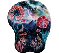 3D Alfombrilla Ratón con Cojín de Muñeca Reposamuñeca Ergonómico Le langage Des Fleurs de la Galaxie Alfombrilla Base de Goma Antideslizante Mouse Pad Gaming para Trabajadores Y Jugadores
