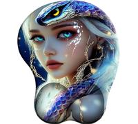 3D Alfombrilla Ratón con Cojín de Muñeca Reposamuñeca Ergonómico Saint Serpent Alfombrilla Base de Goma Antideslizante Mouse Pad Gaming para Trabajadores Y Jugadores