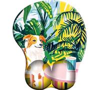 3D Alfombrilla Ratón con Cojín de Muñeca Reposamuñeca Ergonómico Thé de l'après-Midi Dans un Jardin Tropical Alfombrilla Base de Goma Antideslizante Mouse Pad Gaming para Trabajadores Y Jugadores