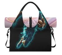 3D America - Bolsa de lona deportiva con compartimento para zapatos, para fin de semana, noche, para gimnasio, yoga, viajes, color, L, Bolsa de viaje