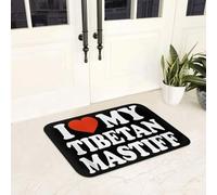 3D Amo a mi Mastín Tibetano, Mastín Tibetano, Felpudo de Perro, Alfombrillas Antideslizantes del baño, alfombras de Entrada, alfombras de la casa, almofada para los pies-40x60cm