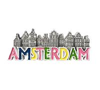 3D Amsterdam Holanda, imán para nevera, recuerdo de viaje, nevera, pegatina magnética pintada a mano