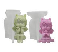 3D Angel Silicone Candle Mould, 2 Pieces Angel Baby Silicone Mould DIY 3D Angel Fondant Moulds Handmade Chocolate Mould Soap Mould For Decorating Cakes, Scented Candles, Soap
