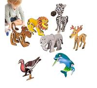 3D Animal Puzzles, Foam Educational Toys for Kids, 7 Pattern Jigsaw Puzzle Set, Fun Learning Activity for Birthday Kindergarten Classroom Homeschool Travel, Develops Creativity and Problem Solving