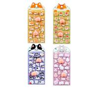 3D Animal Stickers, PVC Craft Decal, Small Raised Stickers with Sturdy Material, Cute Mini Sticker, Animal Decal with Fun Design, Craft Accessory for Notebook Laptops