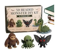 3D Animals Themed Beadwork Set, Tiny 3D Beaded Animal DIY Kit | 4 Cute Designs, Creative Jewelry Art Craft Kit With Instructions, For Adults Enthusiasts Birthday Parties Rainy Days Stay At Home