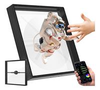 3D Animation Video Projector Display, 17.7In 3D Hologram Advertising Display Fan with Protective Cover, with 244 High Brightness LED Beads, Mobile App Operation for Store, Bar, Casino, Events Display