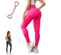 3D Anti Cellulite Compression Leggings for Women, High Waist Butt Lift Workout Pants with Resistance Bands (Pink,10XL)