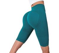 3D Anti Cellulite Leggings for Women, High Waist Tummy Control & Bum Lift, Compression Shorts for Gym, Yoga, Running, Summer Casual (Green1,XL)
