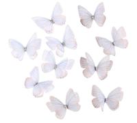 3D Apliques de Encaje para Coser Parche de malla con lazo gasa apliques mariposa 3D for manualidades bricolaje y costura hecha a mano, 10 o 20 unidades(10pcs M)