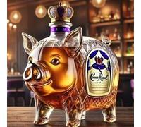 3D Arte Estatua - Decantador Whisky - Adorno De Decantador De Whiskys De Vidrio De 300 Ml/1000 Ml, Escultura De Jarra De Vino A Prueba De Fugas, Figura De Botella De Whisky De Jabalí(300ML)