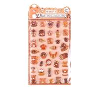 3D Aufkleber Für Kinder - Dekorative Aufkleber Sortiment | Mini Tier Cartoon Aufklebers Für Scrapbooking Tagebuch Kinder Teens Schüler Laptop Handyhülle Becher Notizbuch