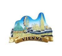 3D Austria Viena refrigerador imán Recuerdos turísticos Artesanal Resina artesanía magnética hogar Cocina decoración colección Regalo
