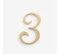 3D Autoadhesivo Latón Números Placa Casa Pegatinas Modernas 5 CM Puerta Metal Pulida Número Puerta Dirección Buzón Calle 0-9 Señales para Señalización Interior Habitación Hotel Al Aire Libre (3)