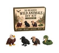 3D Beaded Animal Diy Kit - 11*11*4cm Colorful Easy Beadwork Art Set | Cute Bead Craft Animal Set | Creative Jewelry Art Craft Kit For Beginners Enthusiasts Adults Teens Friends Home Office School