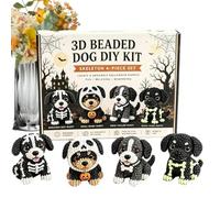 3D Beaded Animal Kit Dog - DIY Tiny Dog Halloween Beading Craft Set