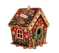 3D Beaded Christmas House Kit 25cm Shiny Winter Holiday Craft For Table