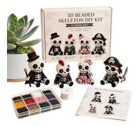 3D Beaded Skeleton Craft Set - DIY Halloween Ornament Kit, Spooky Jewelry Making Activity, Handmade Festive Hanging Decoration, Creative Art Project Hobby, Holiday Beading Supplies Pack | for Beginner