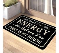 3D Bienvenida felpuda Puerta Principal Divertida Comprueba tu energía Antes de Entrar en mi casa Alfombrillas Antideslizantes Felpudos de bienvenida-50x80cm