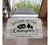3D Bienvenido a Nuestro Felpudo para autocaravanas - 1 Absorbente para Uso Interior y Exterior, Ideal para Viajes en Autocaravana y oración en casa Tapetes para Patio para autocaravanas - 40x60cm