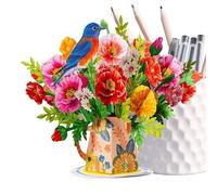 3d Birthday Card, 3d Paper Flowers Heartfelt Message Card, Handmade Pop-Up Greeting, Gift for Teachers Friends Family Wife Husband Girlfriend Mother Father, Decorative Paper Craft