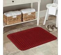3D Black and Red Stripes Striped Geometric Lines Anti-Slip Floor Mat Carpet Rug for Kitchen Entrance Balcony Footpad Mats-50x80cm