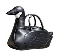 3D Black Swan PU Leather Crossbody Bag for Women, Fashion Street Style One-Shoulder Purse with Strap for Daily Use (White)