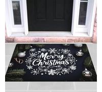 3D Brand Christmas Theme Doormat, Snowflake Printed Water Absorbent Non-Slip Mat, Machine Washable, Suitable for Bathroom-40x60cm