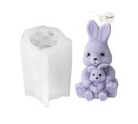 3D Bunny Mold - Creative Cute Animal Candle Shaper, Silicone Resin Casting Plaster Clay Mold | Diy Crafting for Handmade Wax Figures Table Ornament Home Decor