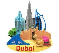 3D Burj Al Arab, Burj Khalifa, Atlantis de Dubai imán de nevera, decoración para el hogar y la cocina etiqueta engomada magnética Dubai refrigerador imán viaje recuerdo regalo