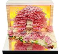 3D Calendar 2026, 3D Memo Pads Calendar 2026, Time Piece Desk Calendars Tear-Away Paper Art Notepad with Lights, for Desk Decor Birthday Christmas (Pink)