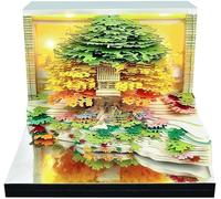 3D Calendar 2026, 3D Memo Pads Calendar 2026, Time Piece Desk Calendars Tear-Away Paper Art Notepad with Lights, for Desk Decor Birthday Christmas (Green)