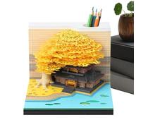 3d Calendar 2026-3D Paper-Torn Art Time Calendar | Paper Sculpture Calendars | Flower Tree House Design Art Notepad With Light Tear Away Memo For Classroom Holiday Commute Workout Home