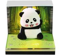 3D Calendar 2026, Time Piece Calendar 2026, Tear-Away 3D Paper Art Notepad w LED Lights, Paper Sculpture Tree House, Tear Off DIY Decorative Gift (Bamboo Panda)