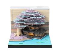 3D Calendar 2026, Unique Paper Sculpture 3d Calendar, Tear-Off Daily Pages & LED Light Acrylic Box, Desk Memo Pad Calendars for Birthday Christmas Home Office (#D)