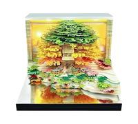 3D Calendar 2026, Unique Paper Sculpture 3d Calendar, Tear-Off Daily Pages & LED Light Acrylic Box, Desk Memo Pad Calendars for Birthday Christmas Home Office (#F)
