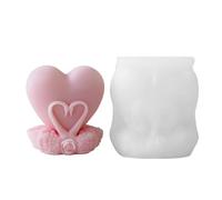 3D Candle Molds - Heart Shape Non-Stick Resin Form | Long Lasting Reusable Aromatherapy Art, Easy-Release Making Moulds Silicone for Birthday Christmas New Year
