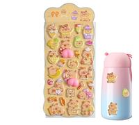 3D Capybara Stickers - Embossed Cute Animal Decals | Cartoon Waterproof Stickers for Kids, Funny Butt Capybara Design, Classroom Incentives, Party Giveaways, for Boys and Girls
