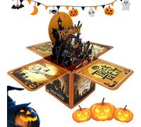 3D Card Box - Favores decorativos de la fiesta de recuerdo o trato de la fiesta | Preservar Halloweens Memories Creative Saluding Carrd Box | Caja de tarjetas emergentes de parrty para decor