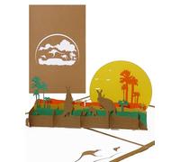 '3D Carte de vœux "kangourou - Pop Up carte Australie, bon d'achat Australie, 3D Carte d'anniversaire, De Voyage Pop Up carte d'invitation Zoo avec kängurus