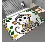 3D Cartoon Pebble Bathroom Diatomaceous Earth Floor Mat Absorbent Door Mat Entrance Mat Anti Slip Fast Drying Living Room Carpet-60x90cm