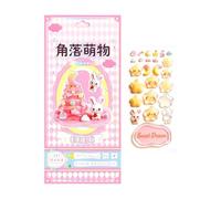 3d Cartoon Stickers, Cute Embossed Decals, Album Decoration Stickers Gloss Finish, for Phone Case Notebook Scrapbook Planner Laptop Water Bottle Crafts Party Favors Classroom Rewards Use 4.13x9.06 in