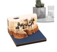 3D Castle Notepad Calendar - 2026 Desk Calendar Memo Pad | Running Monthly Memo Pages | 2026 Desk Calendars With LED Light Calendaar Paper Carving Art Pad Decoration Gift For Christmas Housewar