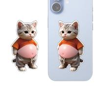 3D Cat Belly Stickers - Fun Reusable Sponge Decals, Cute Decorative Stickers For Kids Friends, Laptop, Planner, Notebook, Water Bottle, Fridge, Lunch Box, Car, Home Decoration, DIY Crafting And