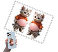 3d Cat Belly Stickers - Silicone Cute Cat Belly Reusable Decals,black Caat Wall Decals, For Water Bottle Laptop Phone Case, Fun 3d Animal Stickers For Fridge Planner Notebook Car Lunch Box Diy