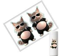 3d Cat Belly Stickers - Silicone Cute Cat Belly Reusable Decals,black Caat Wall Decals, For Water Bottle Laptop Phone Case, Fun 3d Animal Stickers For Fridge Planner Notebook Car Lunch Box Diy