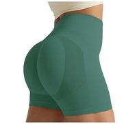 3D -Cellulite Leggings Sports Shorts for Women, High Waist Yoga Shorts Women's Short Tights for Yoga Running Fitness Women's Short Tights Fitness (Green, L)