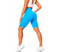 3D Cellulite Shorts for Women, High Waisted Compression Yoga Shorts, Tummy Control Workout Gym Short Leggings (Blue,XL)