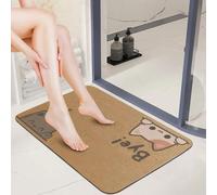 3D Charming 'Hi! Bye!' Cat Non-Slip Mat, Cute Cartoon Design for Pet Lovers and Home Decor Enthusiasts-50x80cm